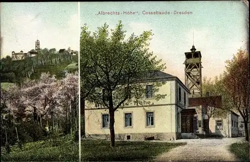 Ak Dresden Cossebaude, Albrechtshöhe, Aussichtsturm