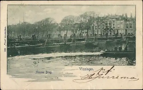 Ak Vlissingen Zeeland Niederlande, Nieuwe Brug