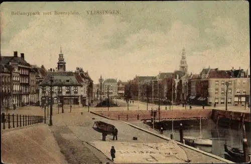 Ak Vlissingen Zeeland Niederlande, Bellamypark, Beursplein