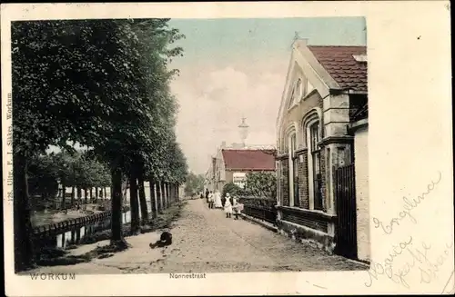 Ak Workum Friesland Niederlande, Nonnestraat