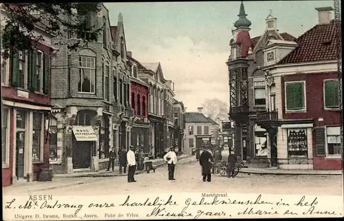 Ak Assen Drenthe Niederlande, Marktstraat