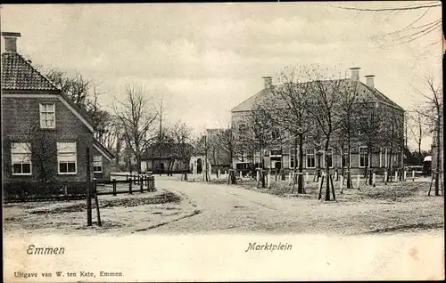 Ak Emmen Drenthe Niederlande, Marktplein