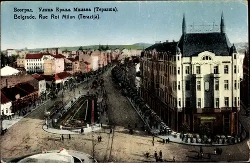 Ak Beograd Belgrad Serbien, Rue Roi Milan