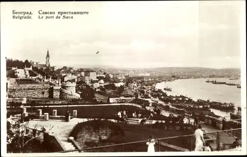 Ak Belgrad Serbien, Vue prise le Port de Sava