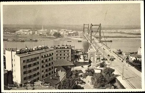 Ak Belgrad Beograd Serbien, Zemunski most i Sajam