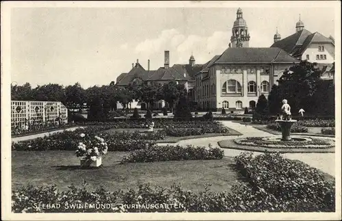 Ak Świnoujście Swinemünde Pommern, Kurhausgarten