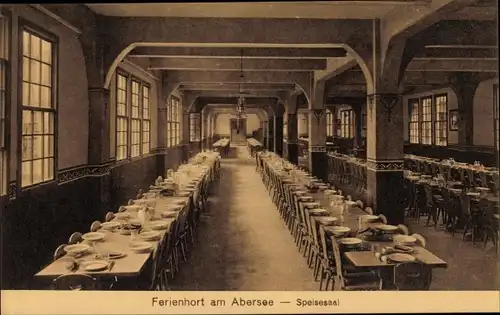 Ak St. Wolfgang im Salzkammergut Oberösterreich, Ferienhort am Arbersee, Speisesaal