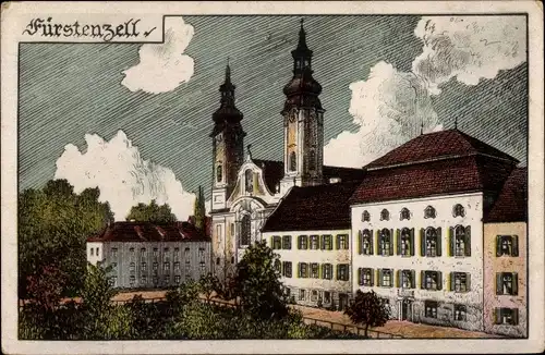 Künstler Ak Fürstenzell in Niederbayern, Klosterkirche