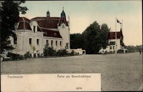 Ak Ostseebad Travemünde Lübeck, Partie am Warmbadehaus