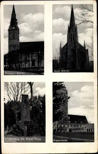 Ak Delmenhorst in Oldenburg, Denkmal, Wasserturm, Kirche