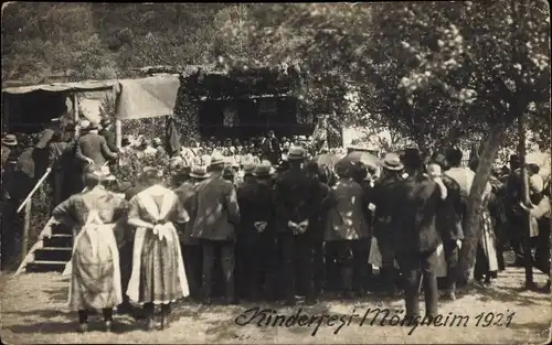 Foto Ak Mönsheim im Schwarzwald, Kinderfest 1921