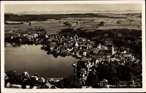 Ak Bad Waldsee in Württemberg, Blick auf den Ort, Fliegeraufnahme