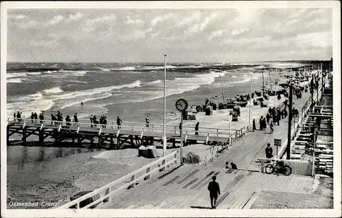 Ak Selenogradsk Ostseebad Cranz Ostpreußen, Strandpartie, Promenade