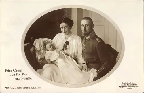 Ak Oskar Prinz von Preußen und Familie, Portrait, Liersch 7500