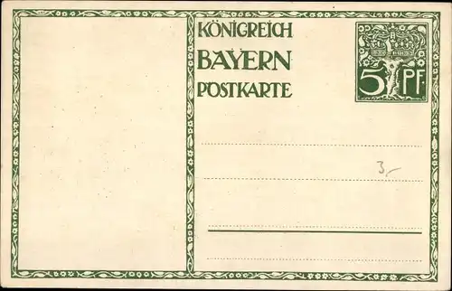 Ganzsachen Künstler Ak Diez, M., Prinzregent Luitpold von Bayern 1911, 5 Pfennig
