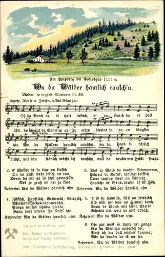 Lied Ak Günther, Anton, Wu da Wälder hamlich rausch'n, Spitzberg, Mundart Nr 30