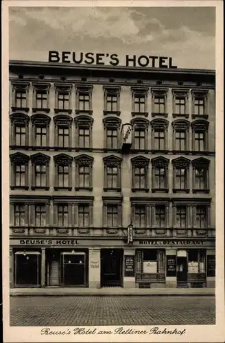 Ak Berlin, Beuses Hotel am Stettiner Bahnhof, Eichendorffstraße 14