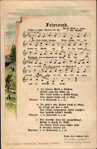 Lied Ak Günther, Anton, Feieromd, erzgebirgische Mundart No. 36