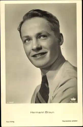 Ak Schauspieler Hermann Braun, Portrait, Ross 3315/1