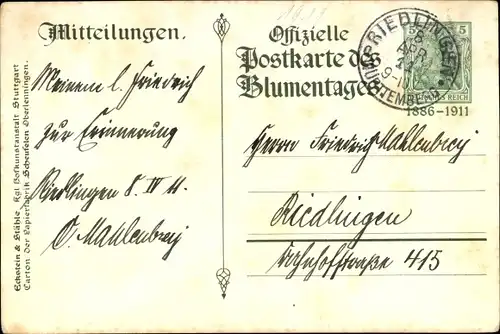 Ak König Wilhelm II. von Württemberg, Marie zu Waldeck und Pyrmont, Silberhochzeit 1911, Wappen