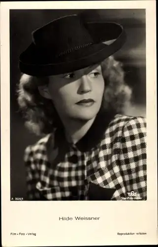 Ak Schauspielerin Hilde Weissner, Portrait, Hut