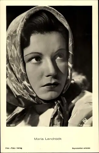 Ak Schauspielerin Maria Landrock, Portrait mit Kopftuch