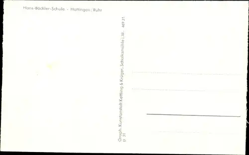 Ak Hattingen im Ruhrgebiet, Hans Böckler Schule, Vorderansicht