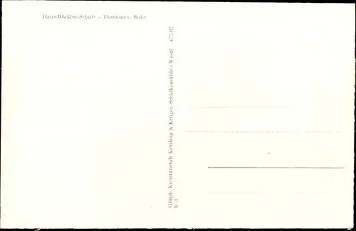 Ak Hattingen im Ruhrgebiet, Hans Böckler Schule, Vorderansicht