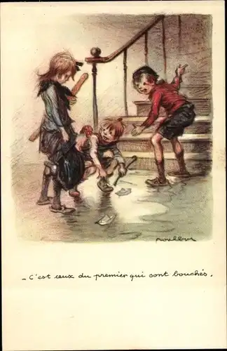 Künstler Ak Poulbot, Francisque,C'est ceux du premier qui sont bouches,Ligue nationale contre taudis