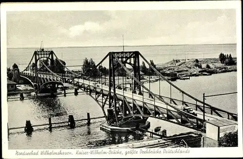 Ak Wilhelmshaven in Niedersachsen, Gr. Drehbrücke, Kaiser Wilhelmbrücke