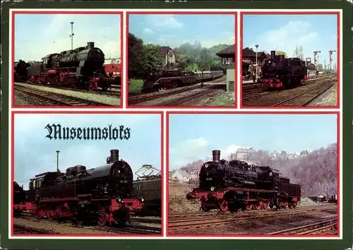 Ak Deutsche Eisenbahn, Museumloks, Dampflok, 58 261, 18 201, 74 1230, 93 230, 38 205