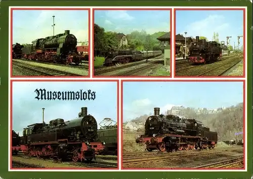 Ak Deutsche Eisenbahn, Museumloks, Dampflok, 58 261, 18 201, 74 1230, 93 230, 38 205