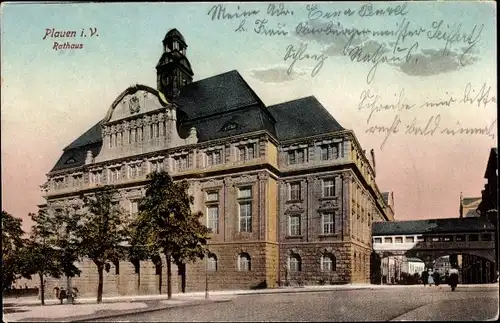 Ak Plauen im Vogtland, Rathaus, Außenansicht