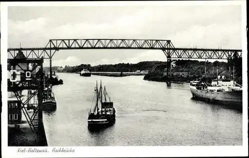 Ak Holtenau Kiel in Schleswig Holstein, Hochbrücke über den Kaiser Wilhelm-Kanal