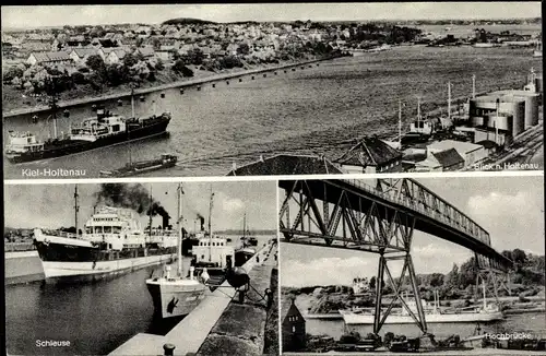Ak Holtenau Kiel in Schleswig Holstein, Schleuse, Hochbrücke
