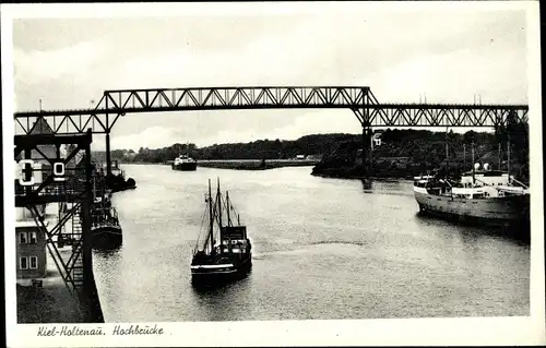 Ak Holtenau Kiel in Schleswig Holstein, Hochbrücke über den Kaiser Wilhelm-Kanal
