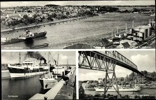 Ak Holtenau Kiel in Schleswig Holstein, Schleuse, Hochbrücke