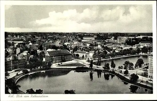 Ak Kiel Schleswig Holstein, Blick vom Rathausturm, Vogelperspektive