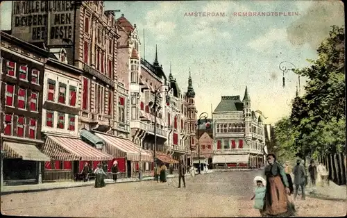 Ak Amsterdam Nordholland Niederlande, Rembrandtsplein