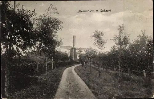 Ak Schoorl Nordholland Niederlande, Meelmolen