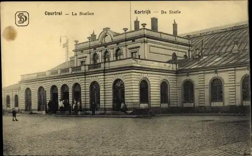 Ak Kortrijk Courtrai Westflandern, La Station