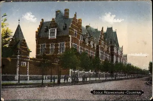 Ak Kortrijk Courtrai Westflandern, Ecole Regimentaire