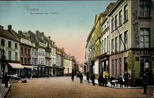 Ak Kortrijk Courtrai Westflandern, Rue Longue des Pierres