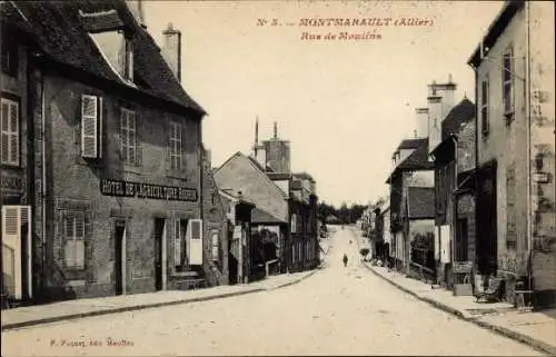 Ak Montmarault Allier, Rue de Moulins