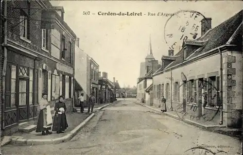 Ak Cerdon Loiret, Rue d´Argent