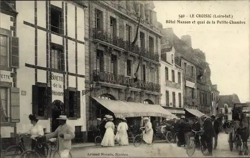 Ak Le Croisic Loire Atlantique, Hôtel Masson et quai de la Petite Chambre