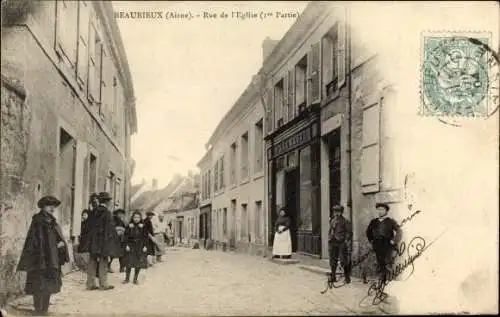 Ak Beaurieux Aisne, Rue de l'Église
