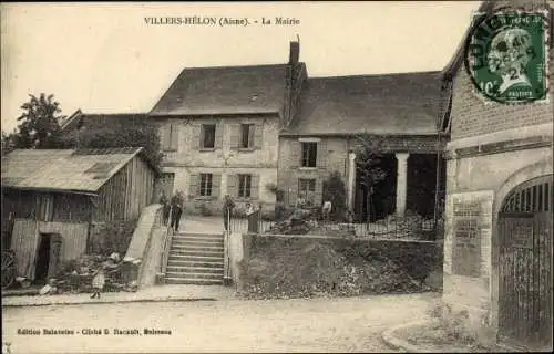 Ak Villers Hélon Aisne, La Mairie