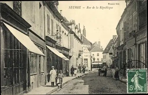 Ak Seurre Cote d'Or, Rue de la Republique