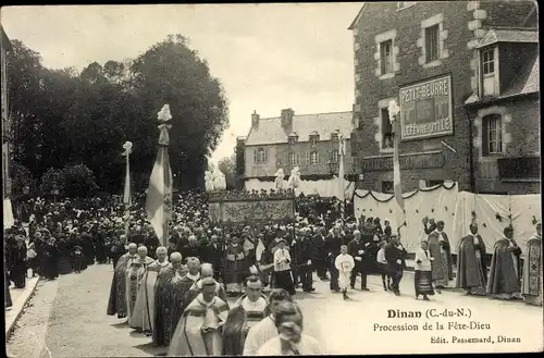 Ak Dinan Côtes-d’Armor, Procession de la Fete Dieu